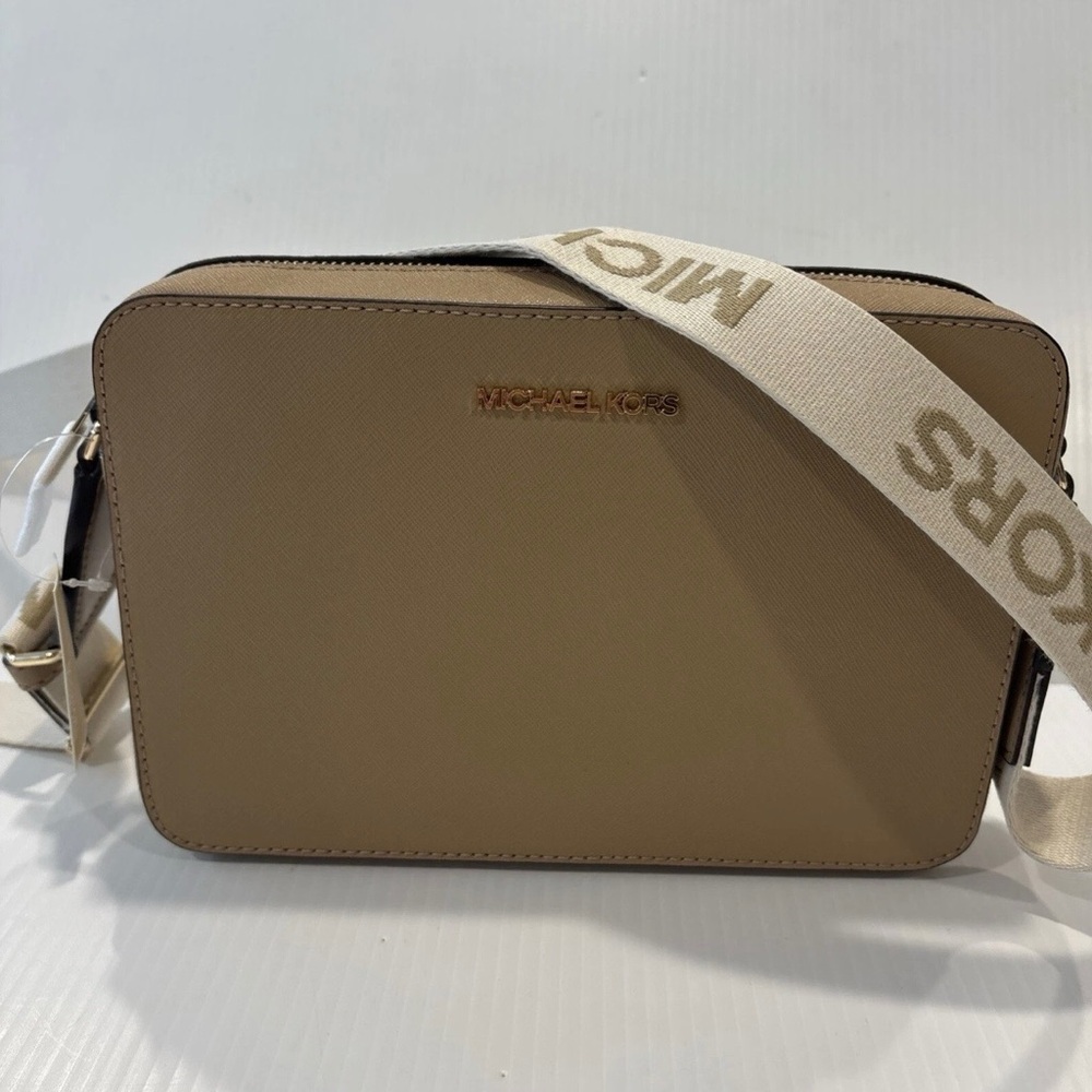 Michael Kors Tan Crossbody Bag with Structured Design